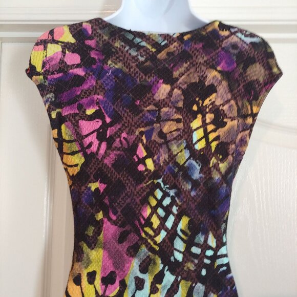 Desigual Collab W/Christian Lacroix Colorful Print Sleeveless Sheath Dress S - Picture 8 of 14